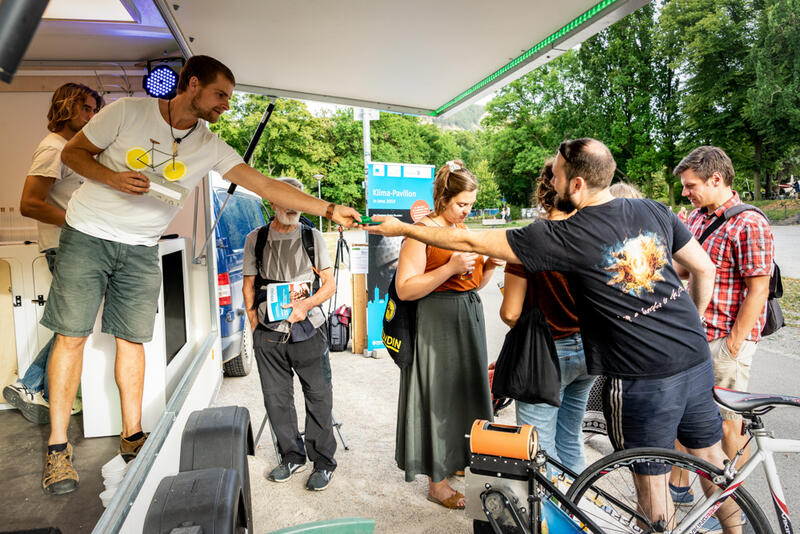 die Mobile Recyclinganlage bei Klima-Pavillon in Gera, Bild: Quelle: Ines Kinsky (RAG Saalfeld-Rudolstadt)